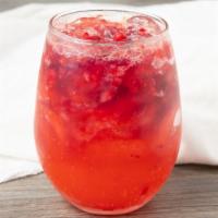 Sparkling Fruit Punch · Sparkling water, raspberry, lime, passion fruit.