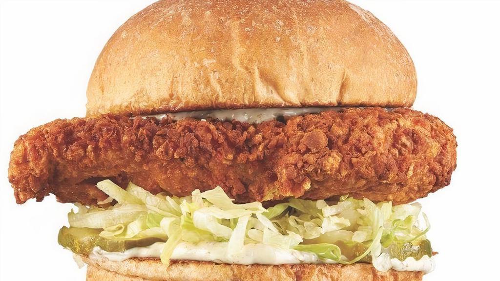 Crispy Chicken Sandwich · Crispy Chicken Breast, Lettuce, Pickles, BL Herb Mayonnaise