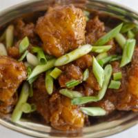 GOBI MANCHURIAN* · Cauliflower florets cooked in Indo Chinese style Manchurian sauce.
