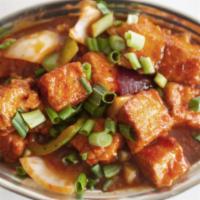 CHILLI PANEER* · Indian cottage‏ cheese cubes sautéed in Indochinese style chili sauce.