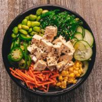 Veggie Bowl · Note: Our standard method of making bowls is to marinate only the tofu with the sauce (as pi...