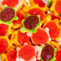 Gummy  Filled Turtles · Gummy Turtles with a fruit jelly center!
8oz