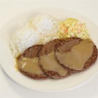 Hamburger Steak · Regular plate lunch includes two scoops of rice and one scoop of macaroni salad.
Mini plate ...