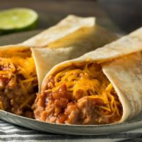 Bean, Rice & Cheese Burrito · Mouthwatering burrito made with rice, beans, cheese, and salsa.