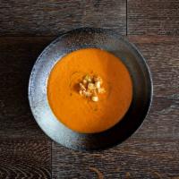 Roasted Tomato Soup · Croutons, Basil Oil