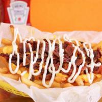 Loaded Fries · Cheese whiz, bacon, sour cream.