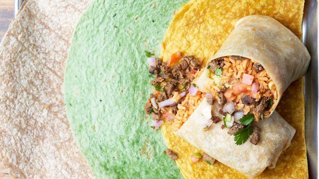 Burritos · 13* flour tortilla fully loaded your way! All items selected will be put into burrito unless otherwise noted.
