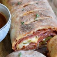 Meat Lovers Stromboli · Tomato Sauce, Mozzarella, Ham, Salami, Pepperoni, Sausage