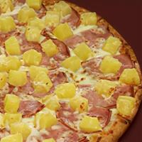 Hawaiian (Large) · Our scratch dough topped with house red sauce, whole-milk mozzarella cheese, Canadian Bacon,...