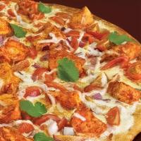 Buffalo Chicken (Medium) · Our scratch dough topped with garlic sauce, whole-milk mozzarella cheese, chicken tossed in ...