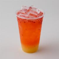 Pineapple Strawberry Lemonade · A 50/50 blend of the our pineapple and strawberry lemonade. Served chilled with ice