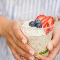 Overnight Oats · Vegan. Hot or cold. Organic rolled oats, chia seeds, almond milk, coconut milk, agave, cinna...