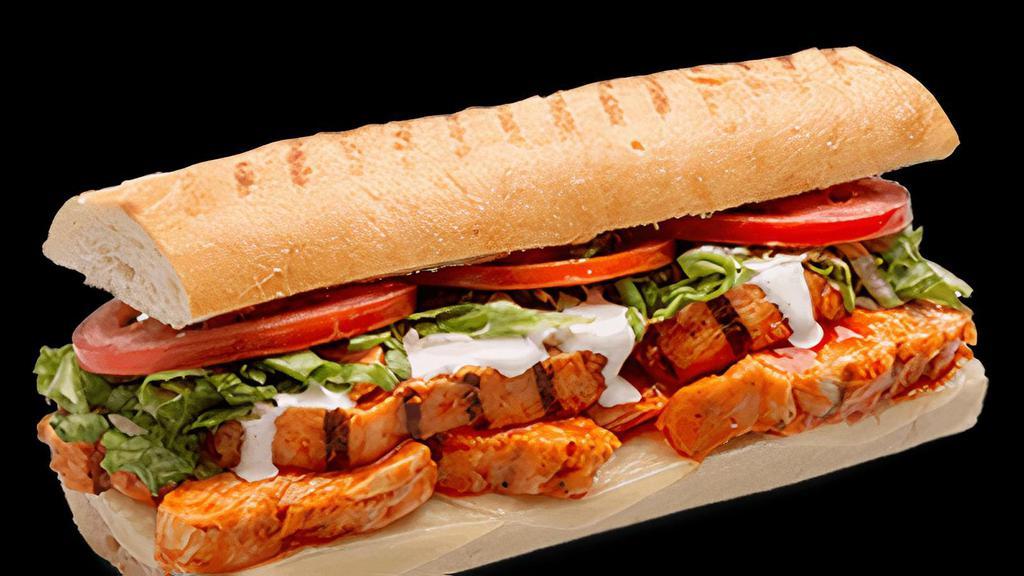 Buffalo Chicken Melt · Grilled chicken breast strips with a zesty buffalo sauce and provolone cheese - all heated to perfection on your choice of bread.