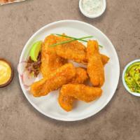 Buffalo Tenders · Chicken tenders breaded and fried until golden brown before being tossed in buffalo sauce. (...