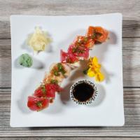 Rainbow · Cali roll, tuna, hamachi, salmon