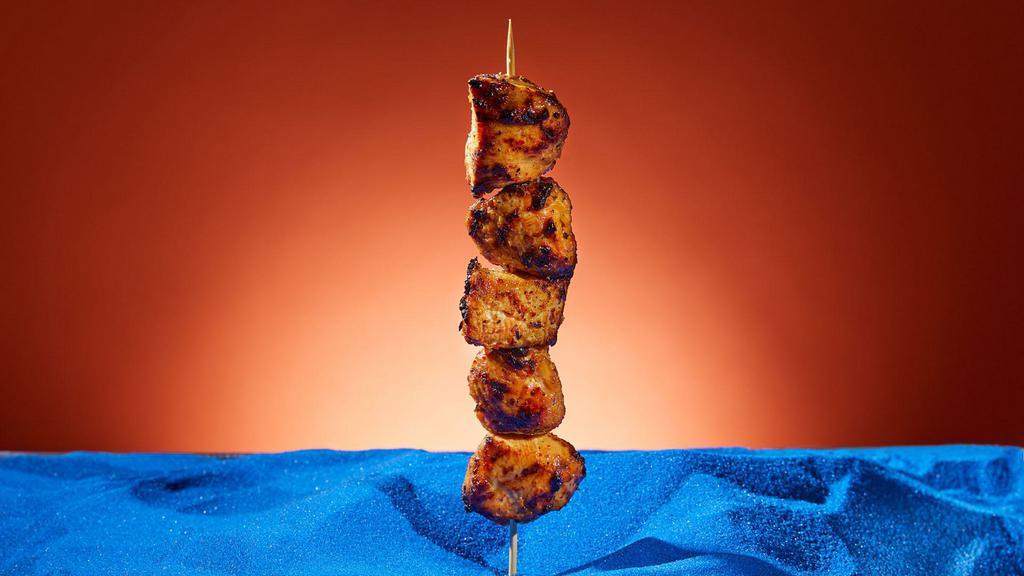 Grilled Chicken Kebab (1Pc) · Marinated cubes of chicken grilled on a skewer.