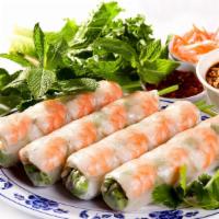 Spring Rolls/Gỏi Cuốn #45 · Fresh spring rolls wrapped w/ pork & shrimp served w/ house special peanut sauce (2 rolls).
...