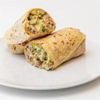 Super Burrito · Choice of meat, rice, beans, jalapenos, cheese, sour cream, guacamole, onions, cilantro and ...
