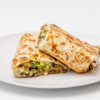 Vegetable Quesadilla · 13'' flour tortilla, filled with cheese, jalapenos, onions, bell peppers, broccoli, mushroom...