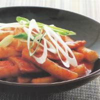 Spicy Rice Cake · Spicy. Rice cake, fishcake, and vegetable mixed with spicy creamy sauce. Add ramen for an ad...