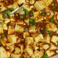 Mapo Tofu · Hot and spicy. Vegetarian.