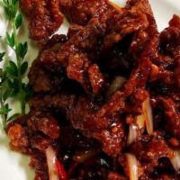 Dragon Beef · Hot and spicy.