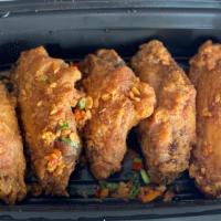 Salt & Pepper Chicken Wings · 5 pieces. Deep-fried and sprinkled with salt & pepper garlic seasoning