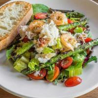 Pacifica Salad · romaine, spring mix, fresh Dungeness crab, tiger shrimp, asparagus, cherry tomato, caper, ci...