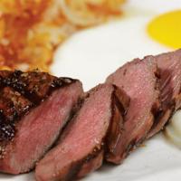 Top Sirloin Steak* & Eggs* · Mouthwatering 6oz USDA choice sirloin* cooked as you like it with two farm-fresh eggs* done ...