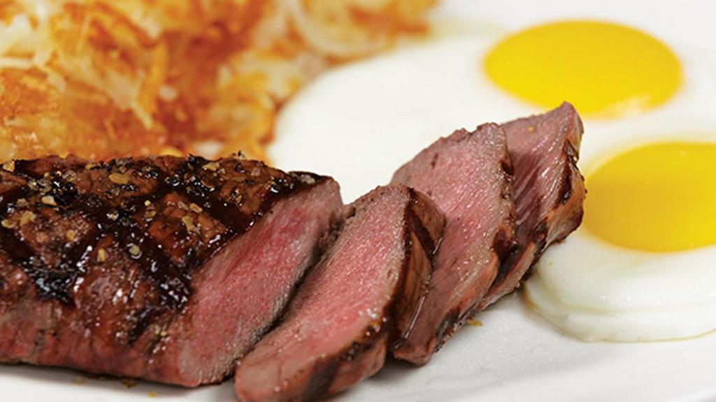 Top Sirloin Steak* & Eggs* · Mouthwatering 6oz USDA choice sirloin* cooked as you like it with two farm-fresh eggs* done your way..