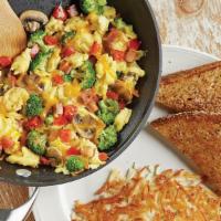 B.Y.O. Scramble · The PERFECT scramble built YOUR way! Choose your cheese, protein and veggies for a creative ...