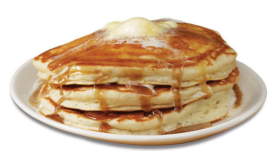 Buttermilk Pancakes · Freshly made buttermilk pancakes served with syrup.
