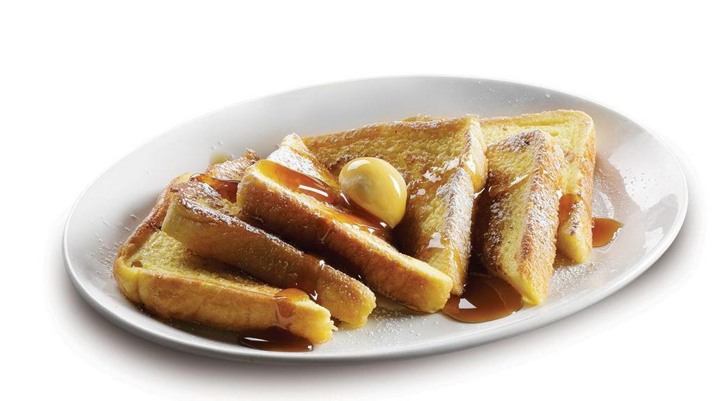 Brioche French Toast · Thick slices of Brioche toast dipped in our special batter and griddled to golden perfection.