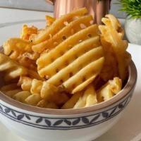Truffle waffle Fries · Waffle fries & white truffle oil from Alba