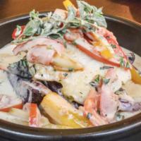 Run Down Fish
(GF) · Oven baked sea bass, coconut cream, white wine, sweet peppers,
Bermuda onions, tomatoes, fre...