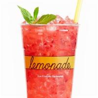Strawberry Mint Lemonade · Fresh lemon juice, fresh strawberry puree, mint, pure cane sugar
