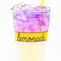 Skinny Lemonade + Blue Butterfly Tea · Fresh lemon juice, all-natural sugar free sweetener, blue butterfly tea