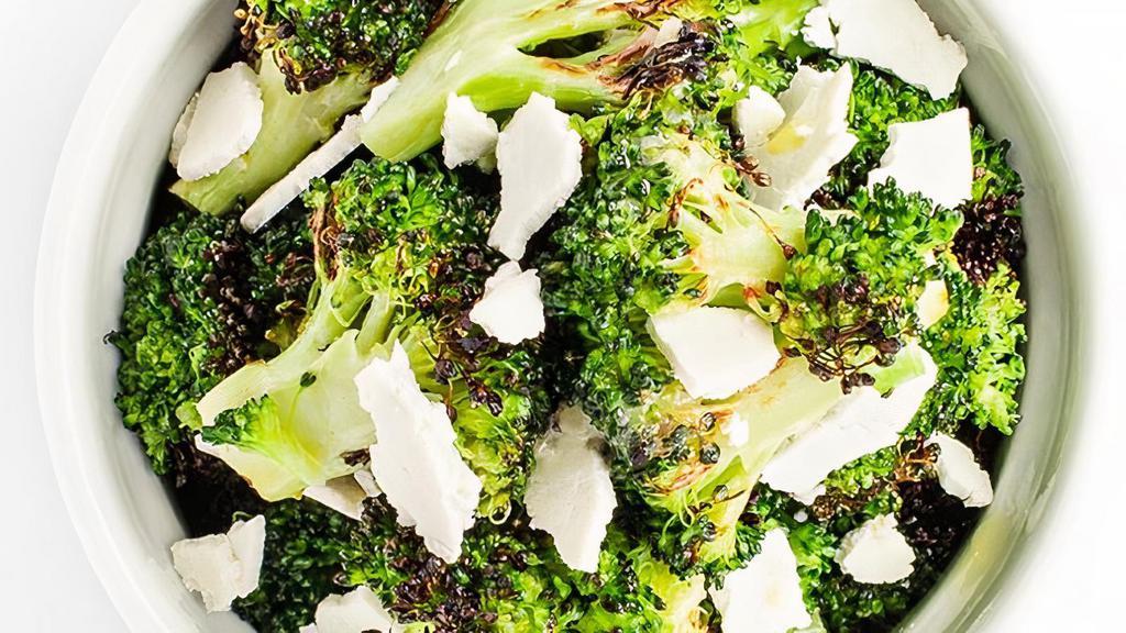 Roasted Broccoli · with Ricotta Cheese & Champagne Vinaigrette
