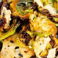 Honey Roasted Brussels · with Saba, Chile Oil, Parmesan Cheese
