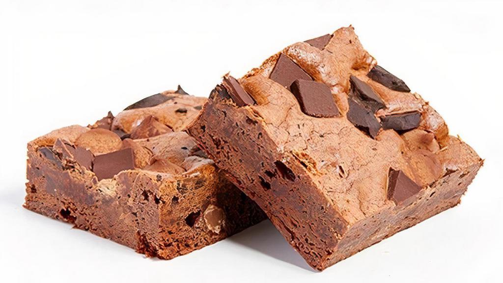 Fabulous Chocolate Brownie · A buttery chocolate, chewy Brownie generously studded with milk chocolate drops, bittersweet & semi-sweet chocolate chunks