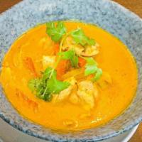 Yellow Curry with Beef · (Gluten-Free) Choice of protein simmered in coconut milk, yellow curry, turmeric, potatoes, ...