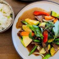 Gra Prow Basil Garlic Pork · *does not come with rice. Wok-fried with garlic, fresh chili, basil, onion, bell pepper, and...