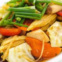 Fresh Ginger with Chicken · Wok-fried mixed vegetables in garlic, ginger, and soy sauce