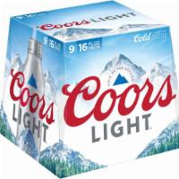 Coors Light Bottle (16 oz x 9 ct) · Coors Light is a natural light lager beer that delivers Rocky Mountain cold refreshment with...