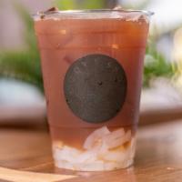 T3. Lychee On Lychee · Premium brewed Roasted Lychee Black tea (much stronger tea base) with lychee jelly topping, ...