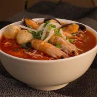 Seafood Mala Noodle Soup · 