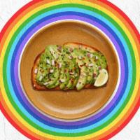 Avocado Toast · Toast topped with avocado and red chili flakes.