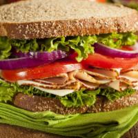 Turkey Salad Sandwich · Delicious sandwich topped with Turkey Salad. Prepared to customer's order of toppings.