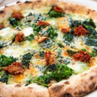 Schiacciata Nduja e Broccoli Rabe · Housemade “nduja” spicy sausage, marinated broccoli rabe & caciocavallo cheese