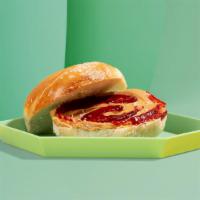 Bagel with Peanut Butter and Jelly · Your choice of bagel with peanut butter and seasonal jelly.